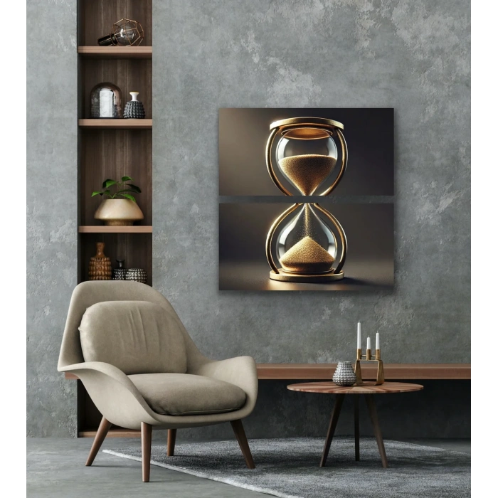 2li Kum Saati Kanvas Tablo 60x120cm x2