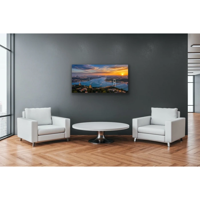 3 Boğaz Manzaralı İstanbul Kanvas Tablo 40X80 CM