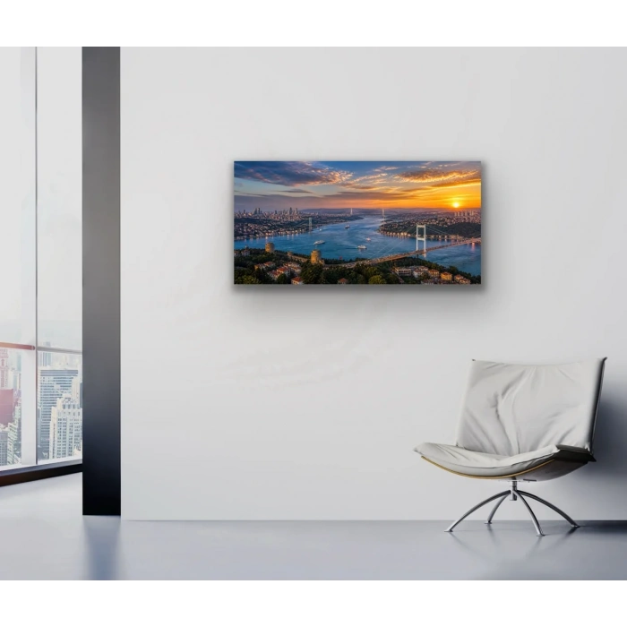 3 Boğaz Manzaralı İstanbul Kanvas Tablo 60X120 CM