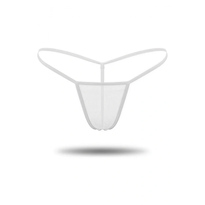 3lü Renkli Transparan Tül String Tanga TM0369