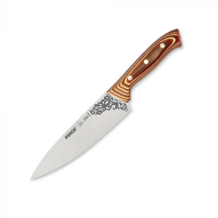 32160 Elite Şef Bıçağı 19 Cm - Perçinli Kahverengi Kompozit Sap