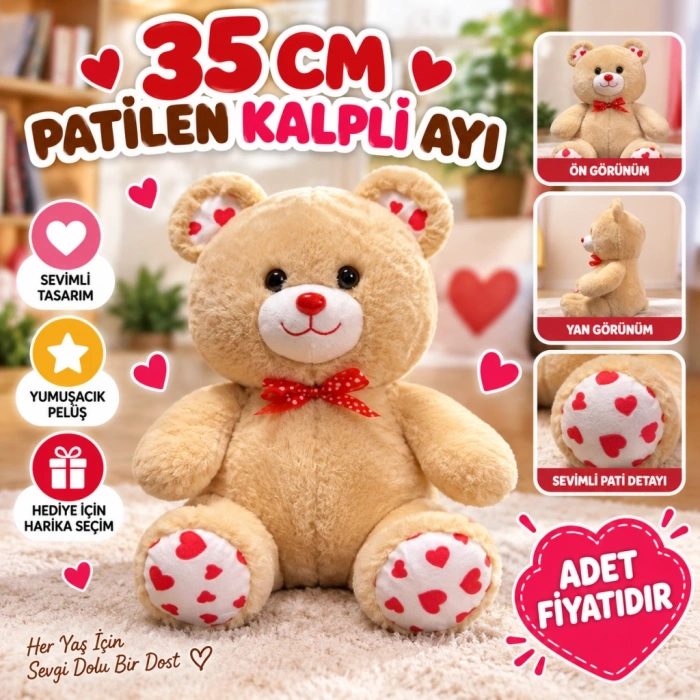 35 CM PATİLEN KALPLİ AYI