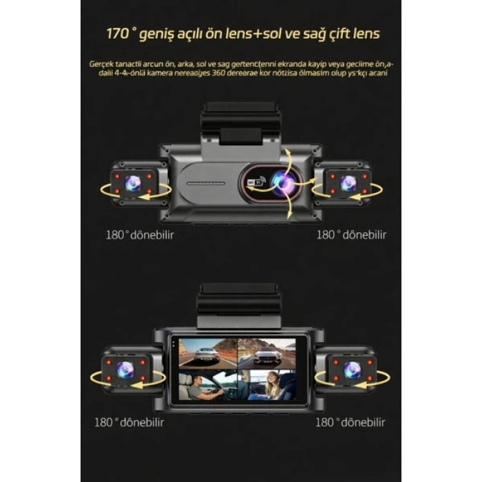 360° WiFi Quad Araç Kamerası