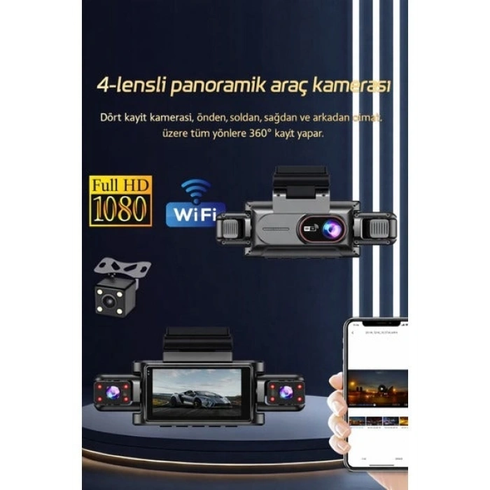 360° WiFi Quad Araç Kamerası
