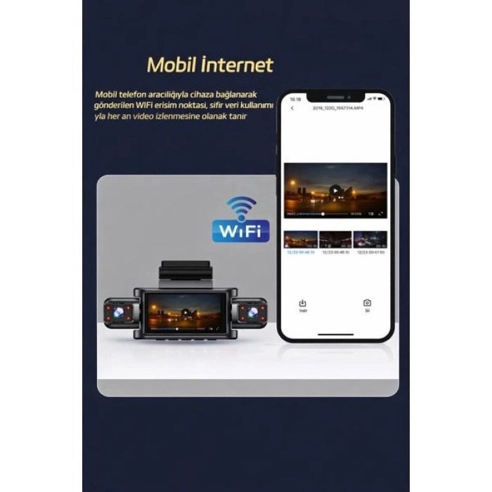 360° WiFi Quad Araç Kamerası