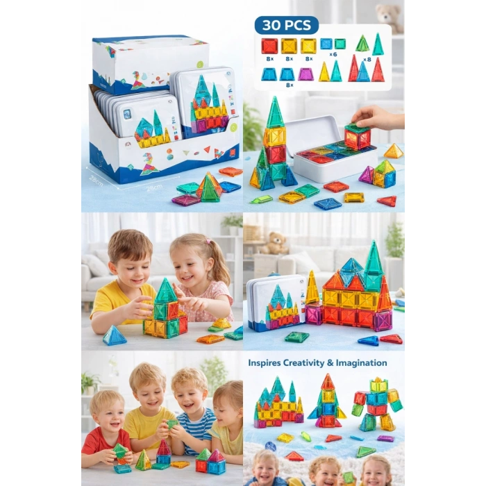 3.75CM Mini Blok Metal Kutu 24 Parça