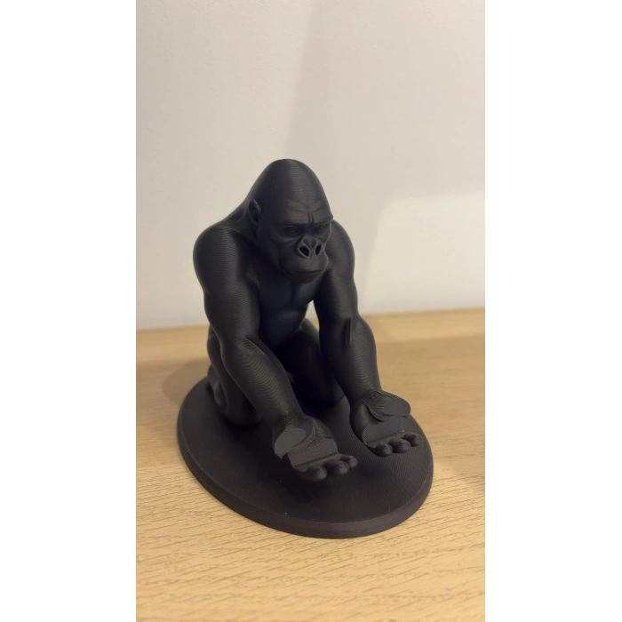 3D Baskı Goril Telefon Tutucu - Kaslı Goril Masaüstü Telefon Standı-Siyah