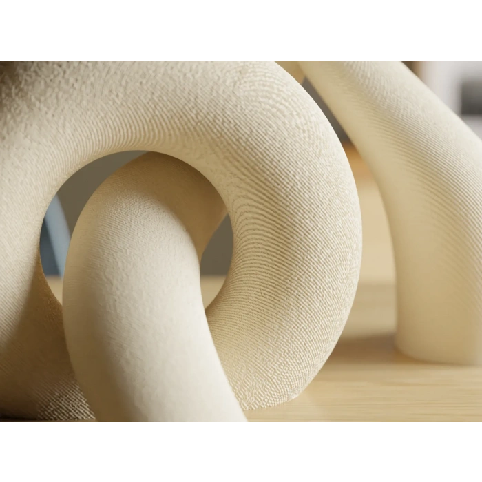 3D Baskı Interlocking Vazo - İç İçe Geçen Dekoratif Vazo-Bej