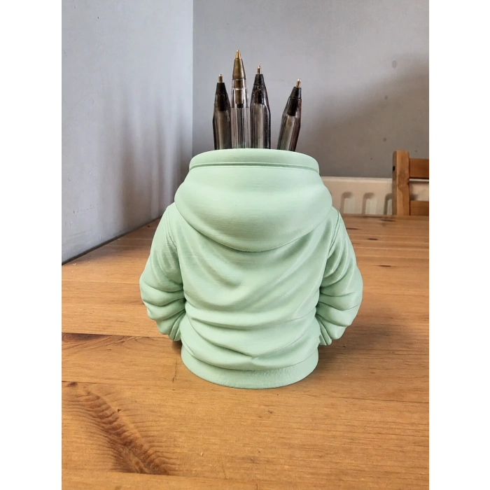3D Baskı Kapüşonlu Sweatshirt Kalemlik - Masaüstü Organizer-Mint