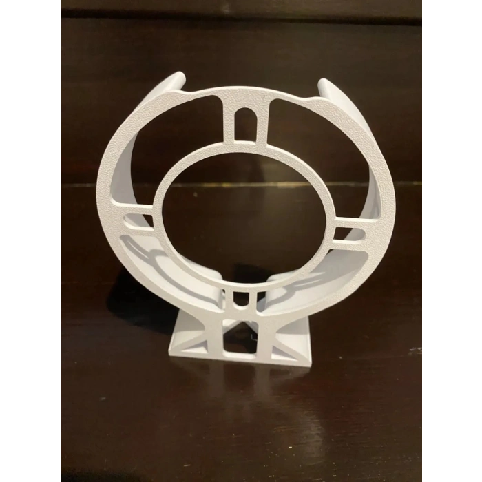 3D Baskı Silindirik Mesh Router Duvar Standı Beyaz Havalandırma Delikli Modem Duvar Askısı 110 mm Çaplı