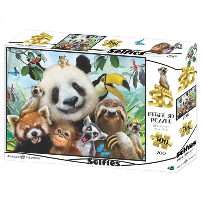 3D - Hayvanat Bahçesi Selfie 500 Parça Yetişkin Puzzle