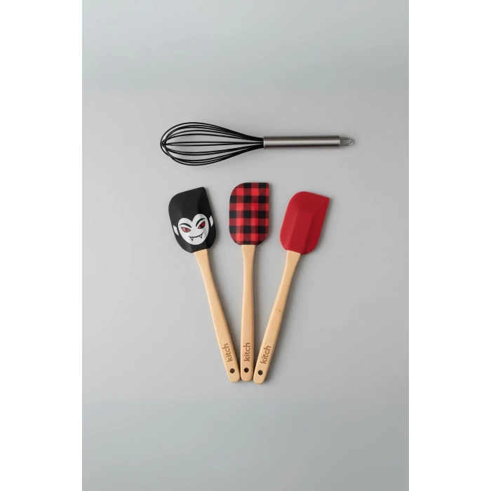 4?lü Silikon Spatula ve Çırpıcı Seti Karışık Renk