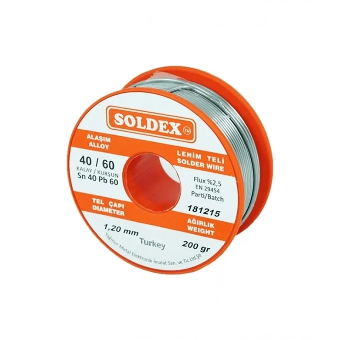 40-60 Lehim Teli 200 Gr 1.2 Mm - Sn:40 / Pb:60