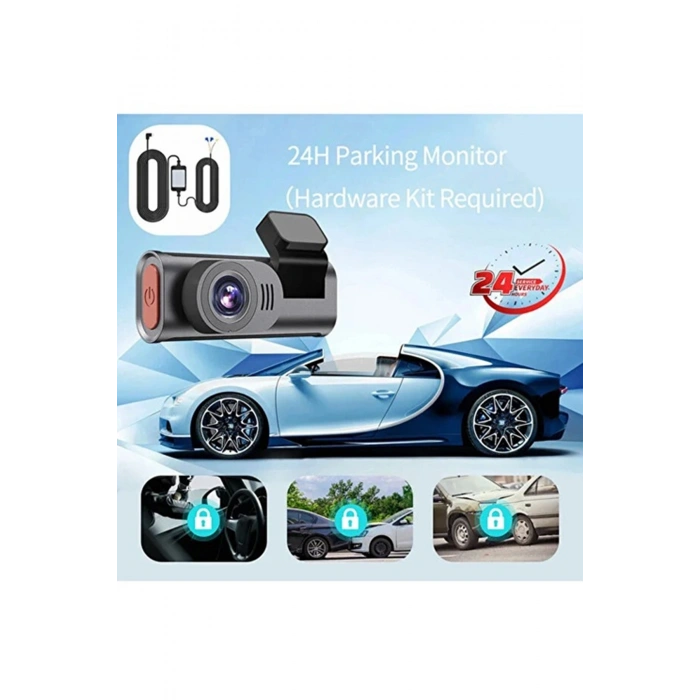 4k Wifi Çift Kameralı Araç Kamerası Gece Görüşlü G-sensörlü Dash Cam 170 Derece