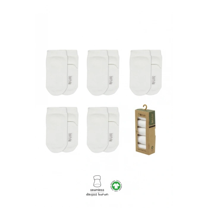 5li Penye Soket Kutulu Basic Çorap 10131 Ekru