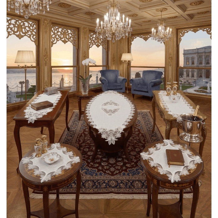5 PARÇA SALON TAKIMI - KETEN KUMAŞ