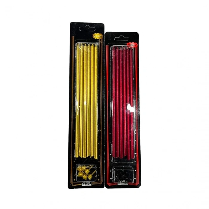 6li 20 cm İnce Pasta Mumu