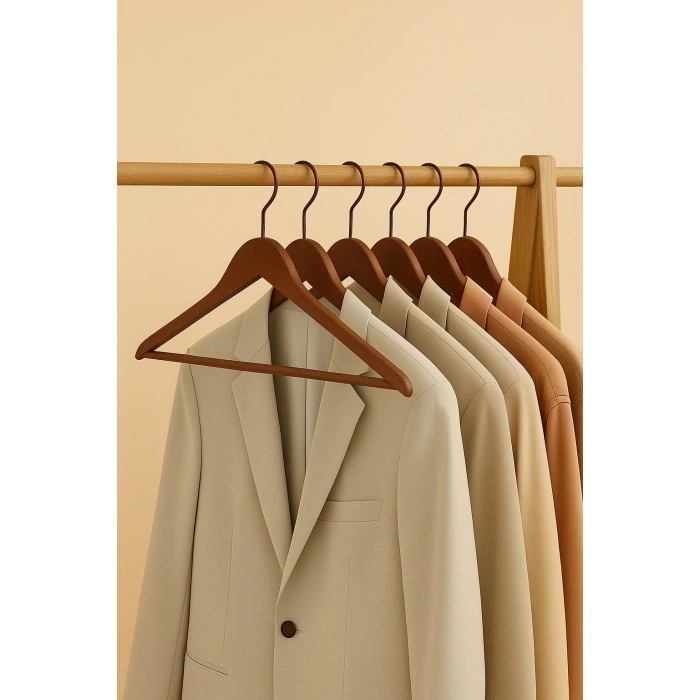 6?lı Ahşap Görünümlü Askı Kahve 44 cm