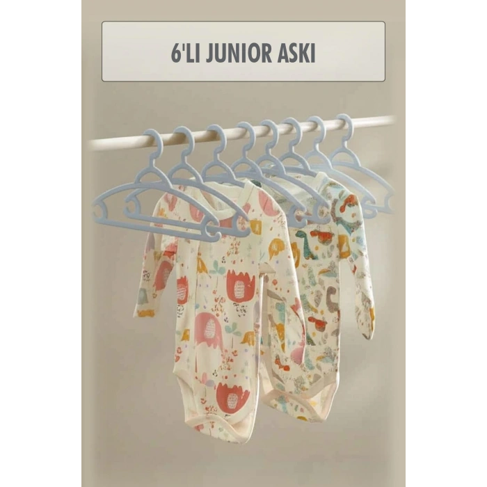 6?lı Bebek Askısı & Bebek Gardırop Askısı Gri Set