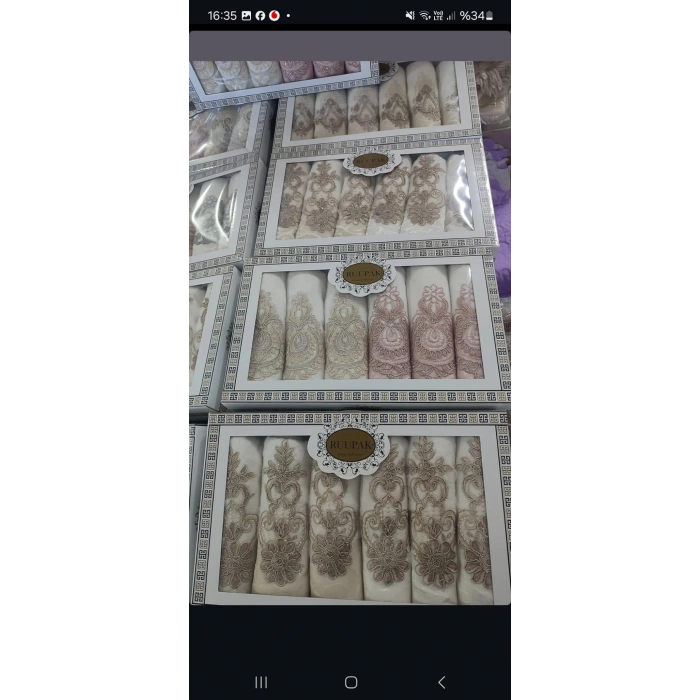 6lı kutulu havlu kahve