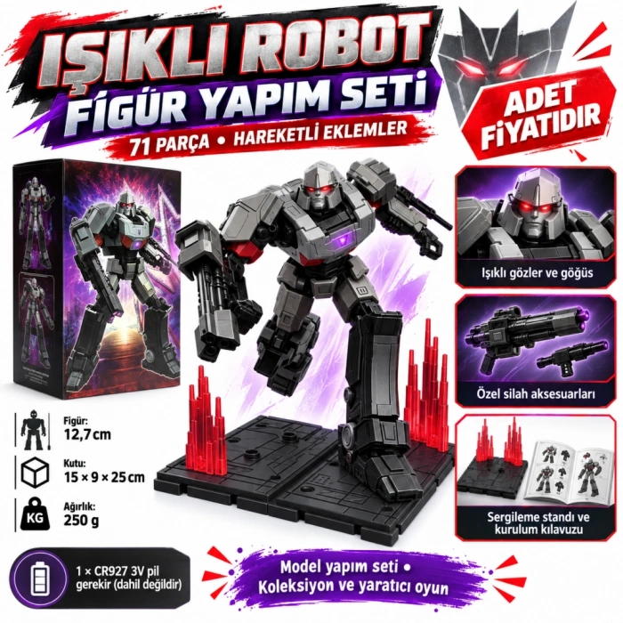 71162 FİGÜR TRANSFORMERS CLASSIC CLASS 12 MEGATRON TRNS (adet fiyatıdır)