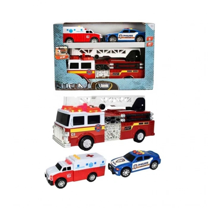 7191 OYUN SET KURTARMA ARAÇLARI POLİS AMBULANS İTFAİYE SES IŞIK