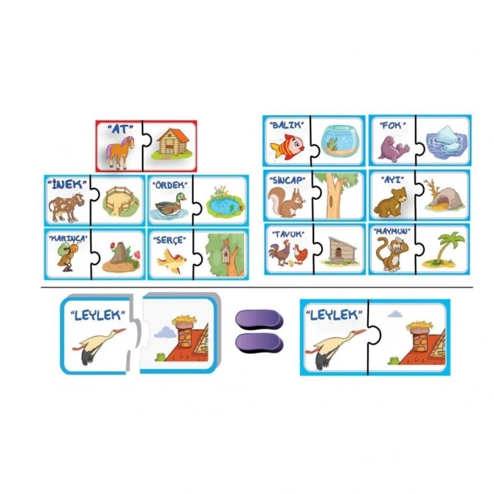 8513 2 Lİ KİMİN YUVASI PUZZLE  KUTULU