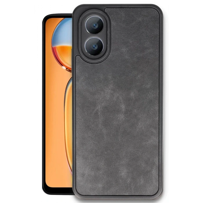 Oppo A38 Kılıf Aras Deri Kapak - Siyah