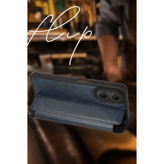 Oppo A38 Kılıf Flip Cover - Lacivert