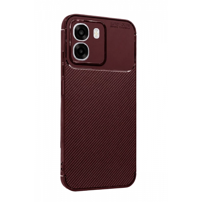 Oppo Oppo A6T 5G Auto Focus Karbon Kapak - Bordo