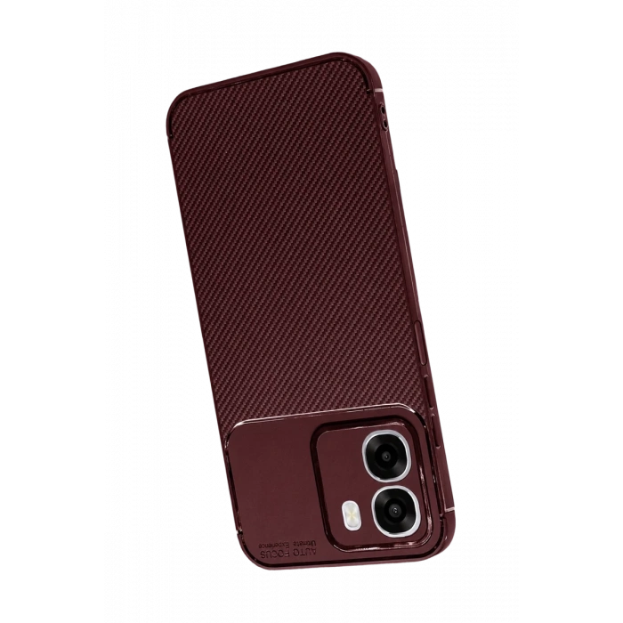 Oppo Oppo A6T 5G Auto Focus Karbon Kapak - Bordo