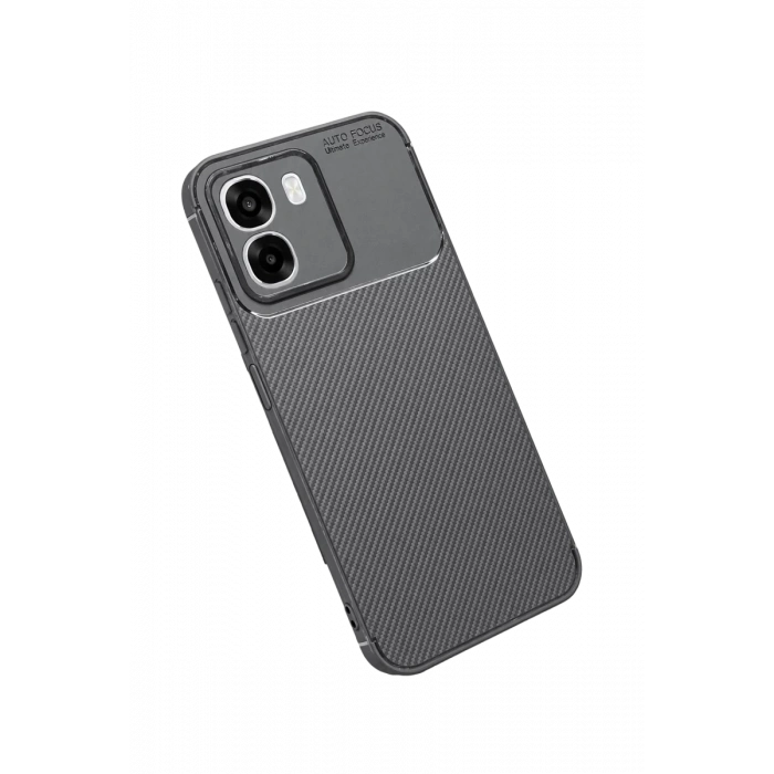 Oppo Oppo A6T 5G Auto Focus Karbon Kapak - Gri