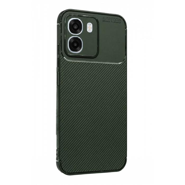 Oppo Oppo A6T 5G Auto Focus Karbon Kapak - Koyu Yeşil