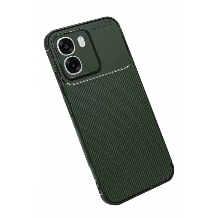 Oppo Oppo A6T 5G Auto Focus Karbon Kapak - Koyu Yeşil