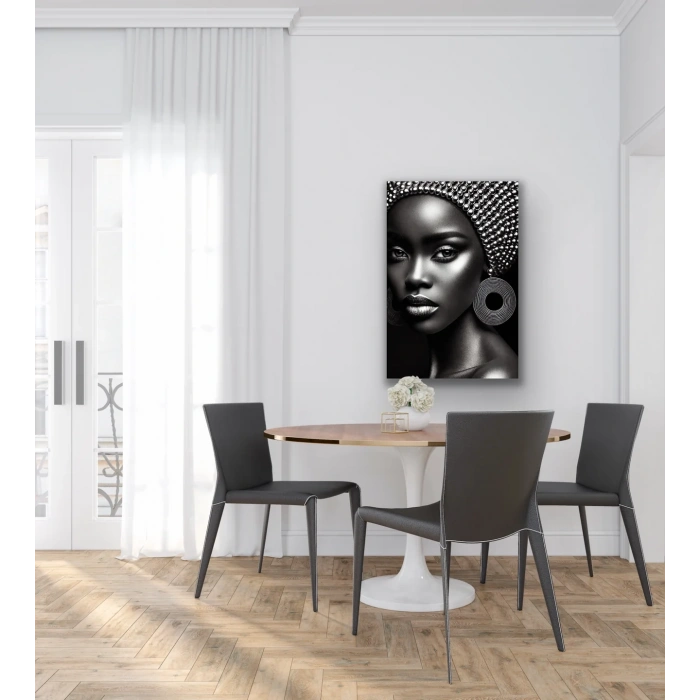Afrikalı Siyahi Kadın Kanvas Tablo 70x100