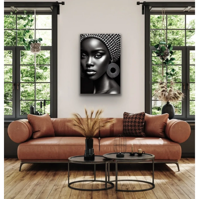 Afrikalı Siyahi Kadın Kanvas Tablo 70x100