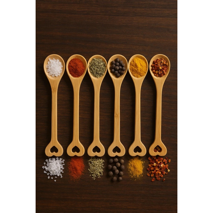 Ahşap Baharat Kaşığı Seti 6?lı 15 cm