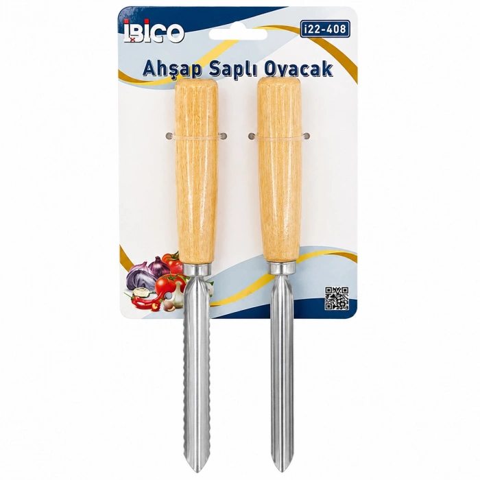 Ahşap Saplı Metal Oyacak 24cm