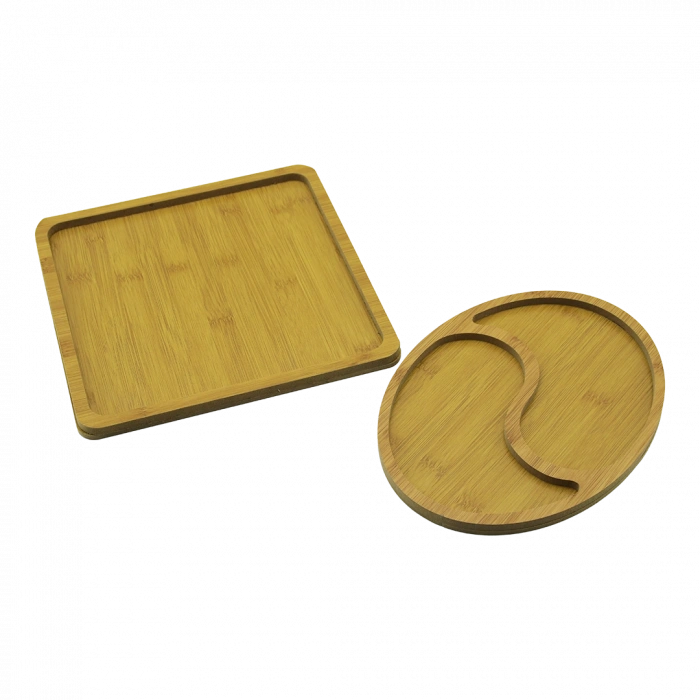 Ahşap Sunum Tepsisi - Kare ve Dalgalı Oval Model