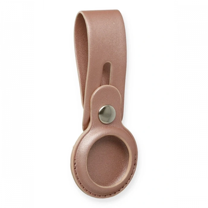 Airtag Askılı Deri Kılıf - Rose Gold