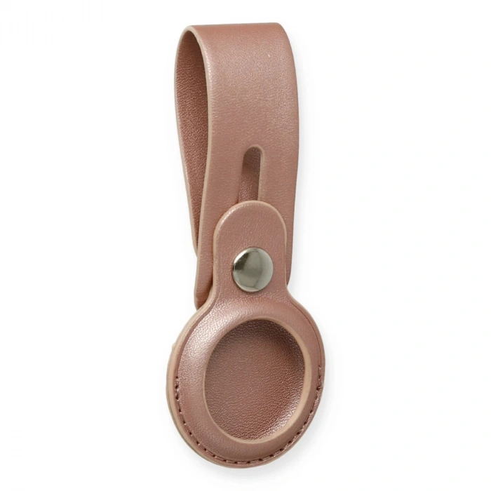 Airtag Askılı Deri Kılıf - Rose Gold