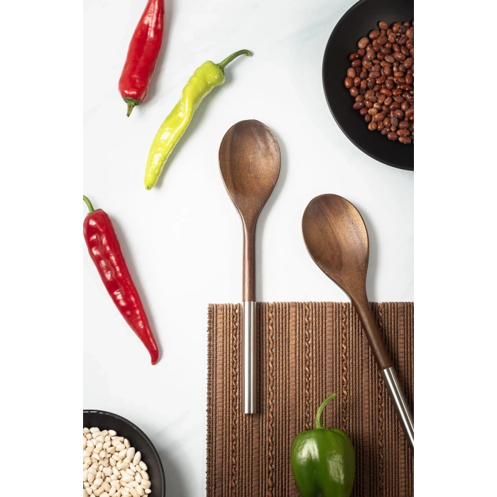 Akasya 2 Li Servis Kaşığı & Sunum Kaşığı & Salata Servis Seti
