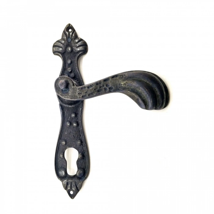 Antika Tarz Dekoratif Pirinç Mevlana Banyo Kapı Kolu - 228x48 Mm, Oksit
