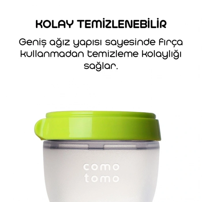 Antikolik Silikon Biberon 250 ml 3-6 Ay Yeşil