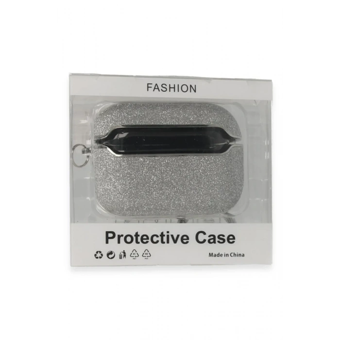 Apple Airpods Pro (1.nesil) Spell Simli Kılıf - Gümüş