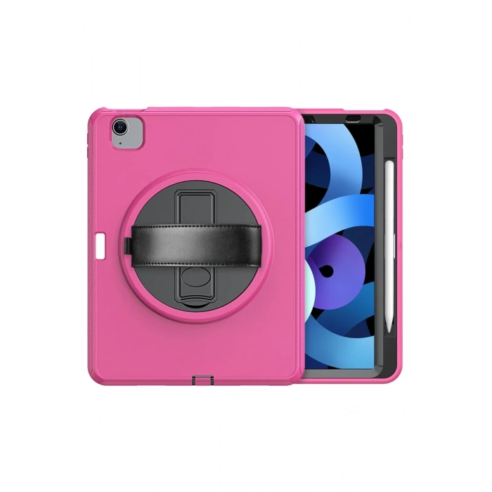 Apple iPad 2025 10.9 10.Nesil (A16) Kılıf Hand Strap Tablet Kılıfı - Pembe