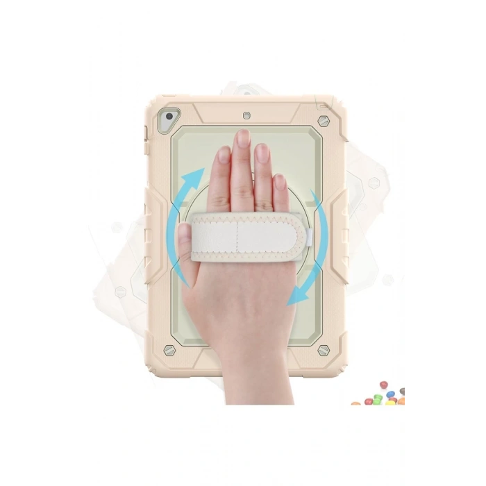 Apple iPad 5 Air 9.7 Kılıf Strap New Tablet Kapak - Pembe