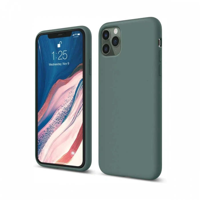 Apple iPhone 11 Pro Kılıf First Silikon - Koyu Yeşil