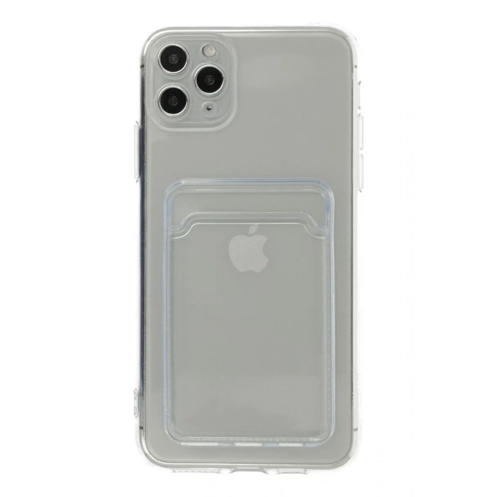 Apple iPhone 11 Pro Max Uyumlu Kılıf Kart Şeffaf Silikon - Şeffaf