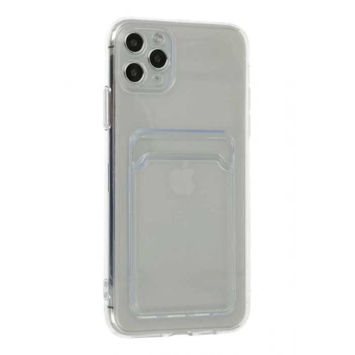 Apple iPhone 11 Pro Max Uyumlu Kılıf Kart Şeffaf Silikon - Şeffaf